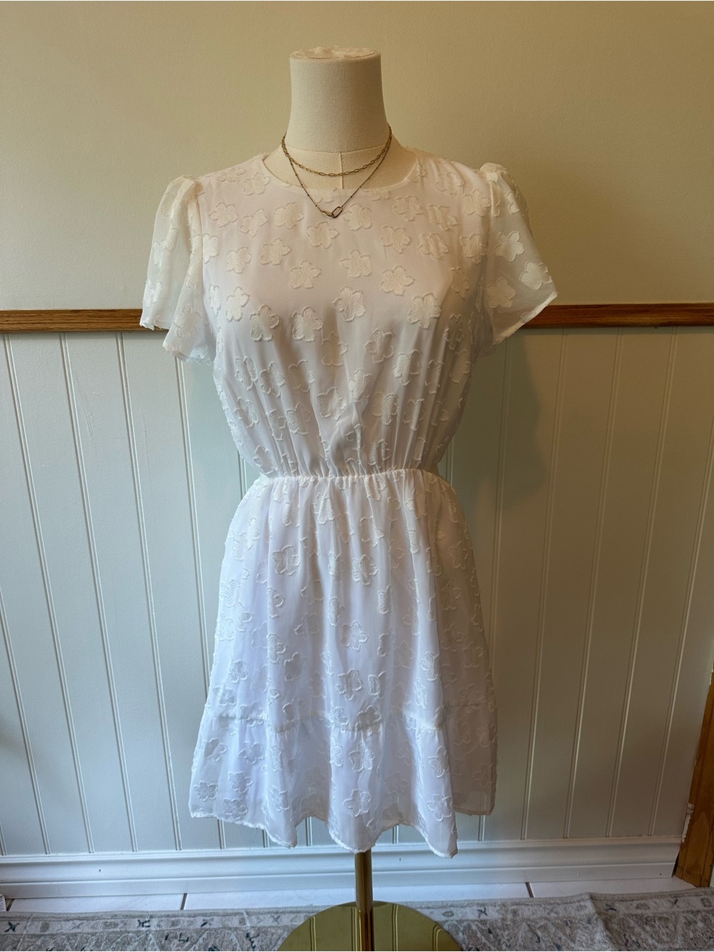 Show Me Your MuMu White Tiered Flutter Mini Dress - Picture 2 of 7